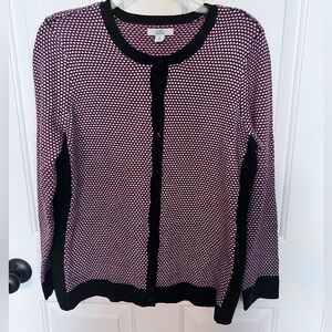 Croft & Barrow Women's Black and Pink Cardigan